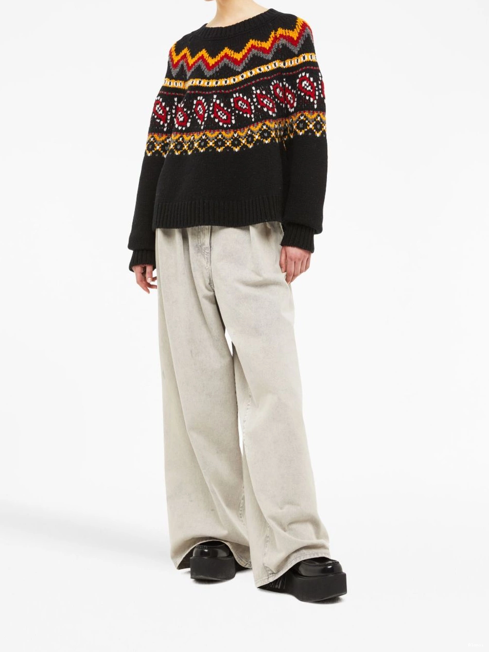 Affordable Women jumper intarsia-knit Antarctic Alanui Circle 0728